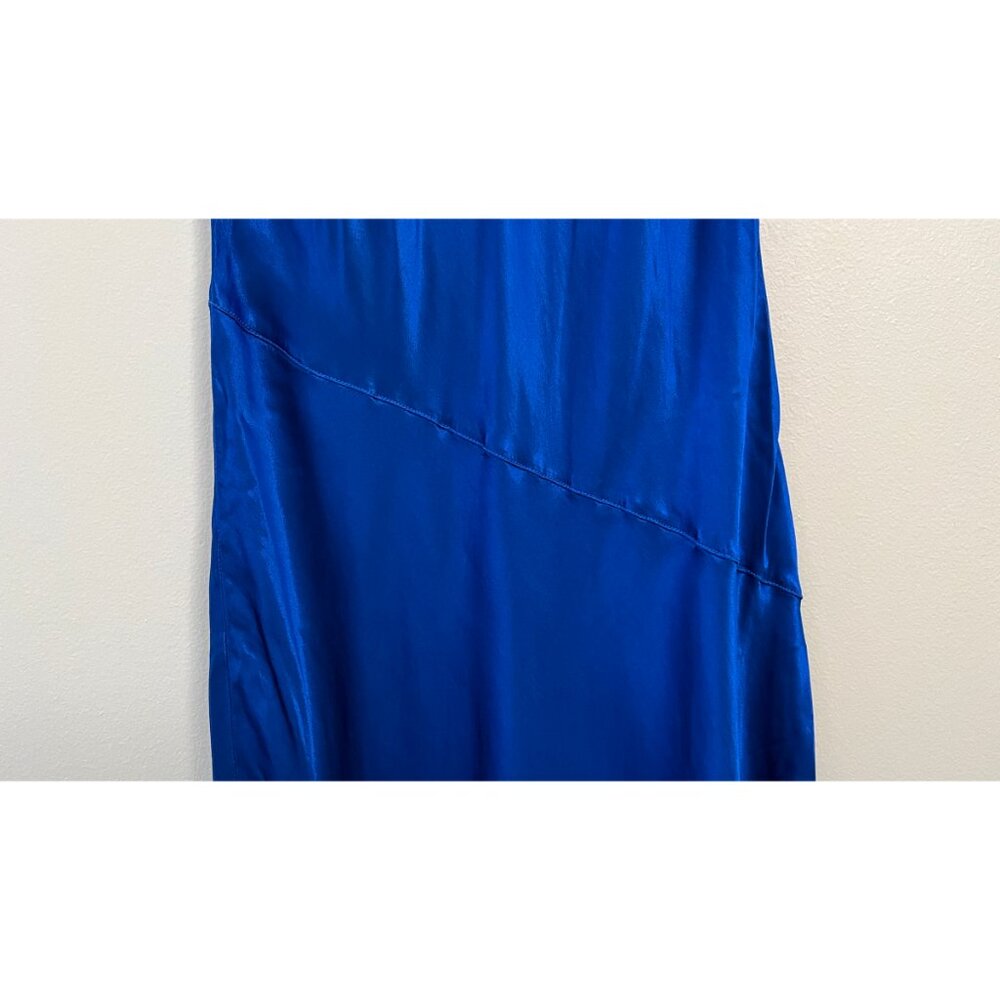 RAQUEL ALLEGRA LAPIS BLUE SLIP DRESS S - Picture 4 of 11